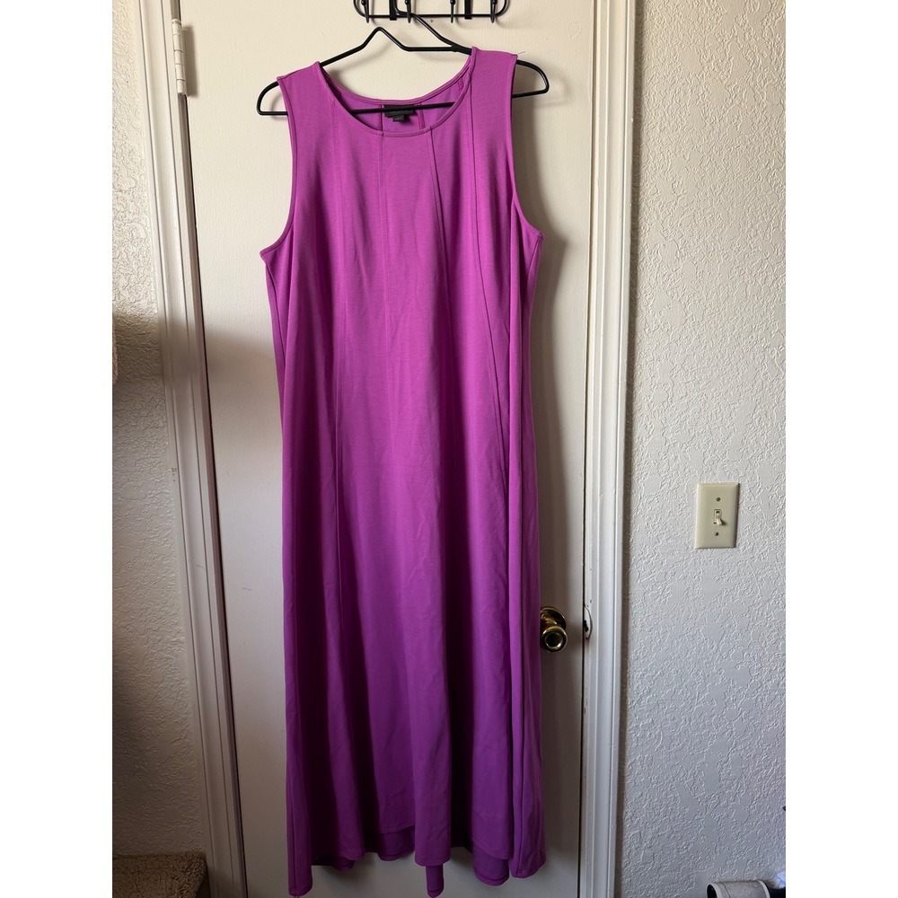 J. Jill Wearever Orchid Purple Sleeveless Seamed Maxi Dress Large